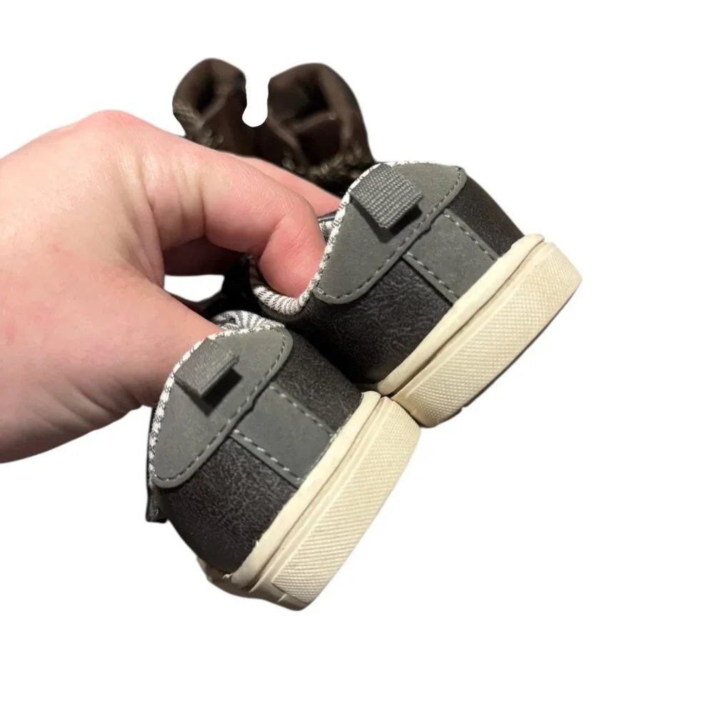 Carters Toddler Set of 3 Shoes Boots Sz 6 Brown Gray